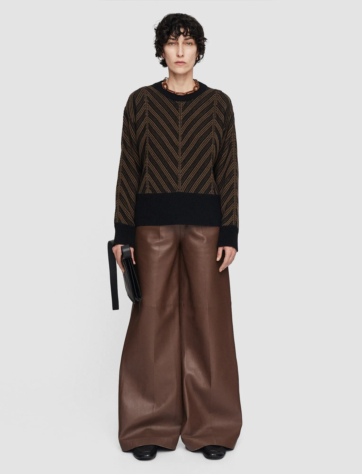 Chevron Ribbed Round Neck Jumper sold by Joseph product image thumbnail 2