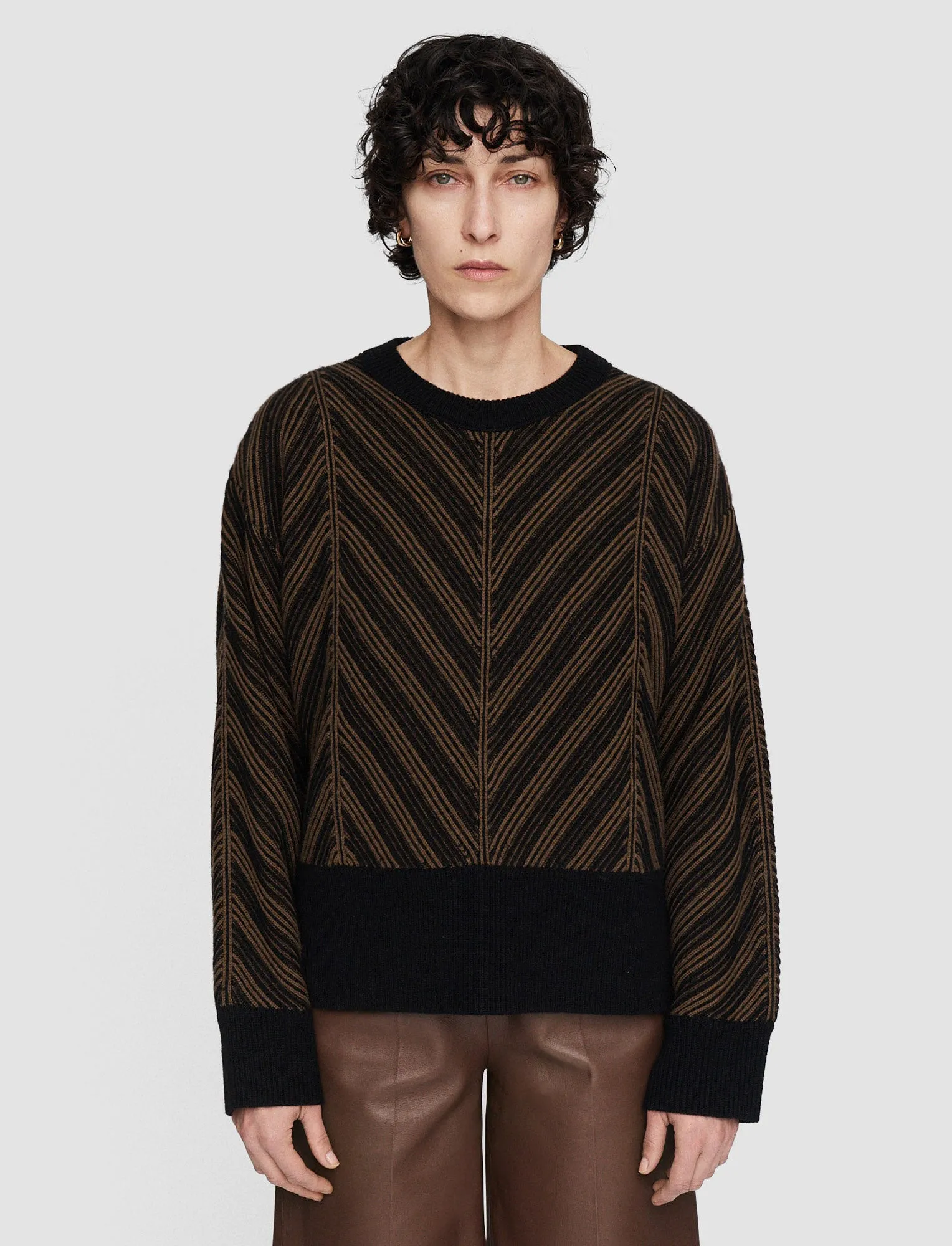 Chevron Ribbed Round Neck Jumper sold by Joseph product image thumbnail 3