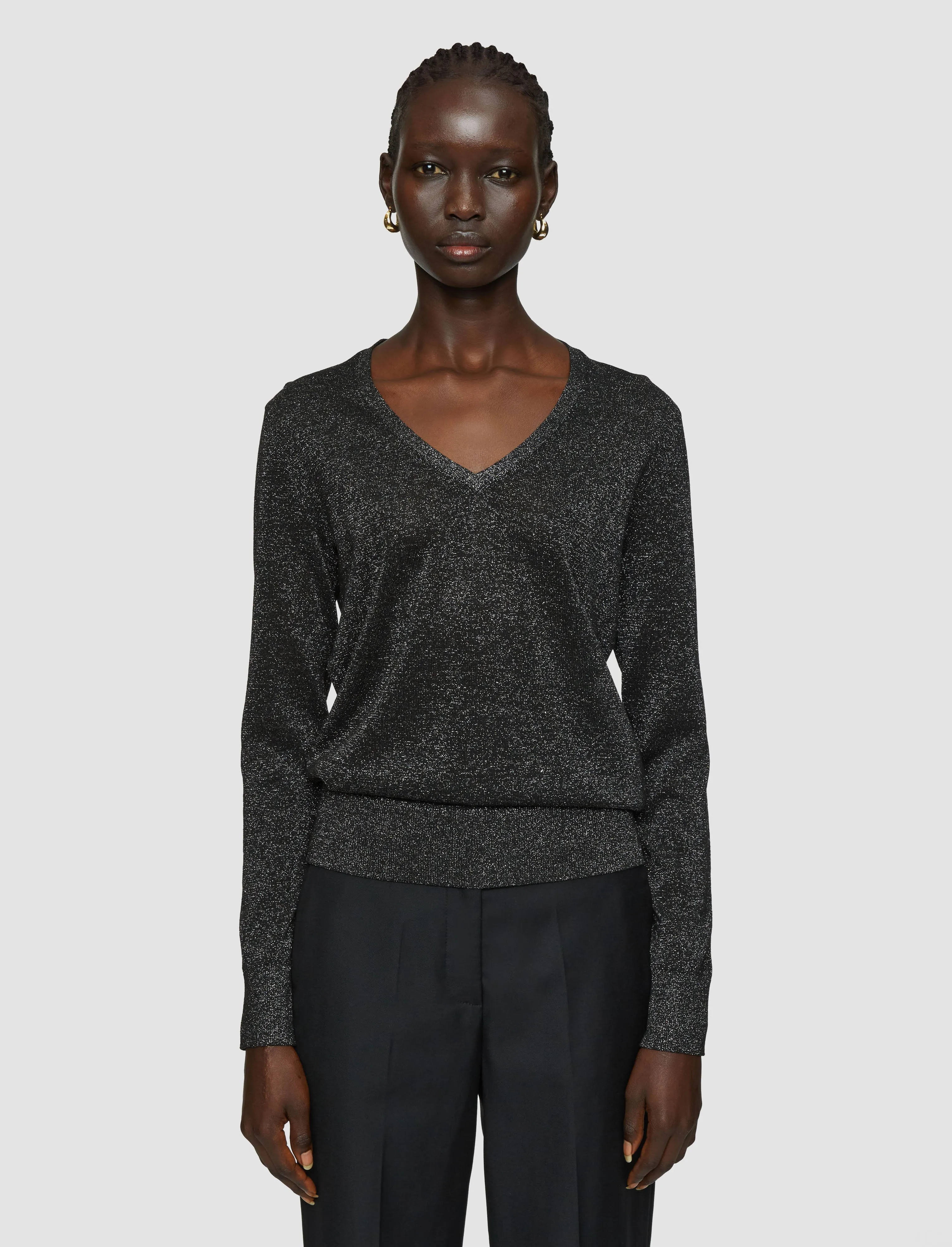 Lurex Knit V Neck Jumper sold by Joseph product image thumbnail 3