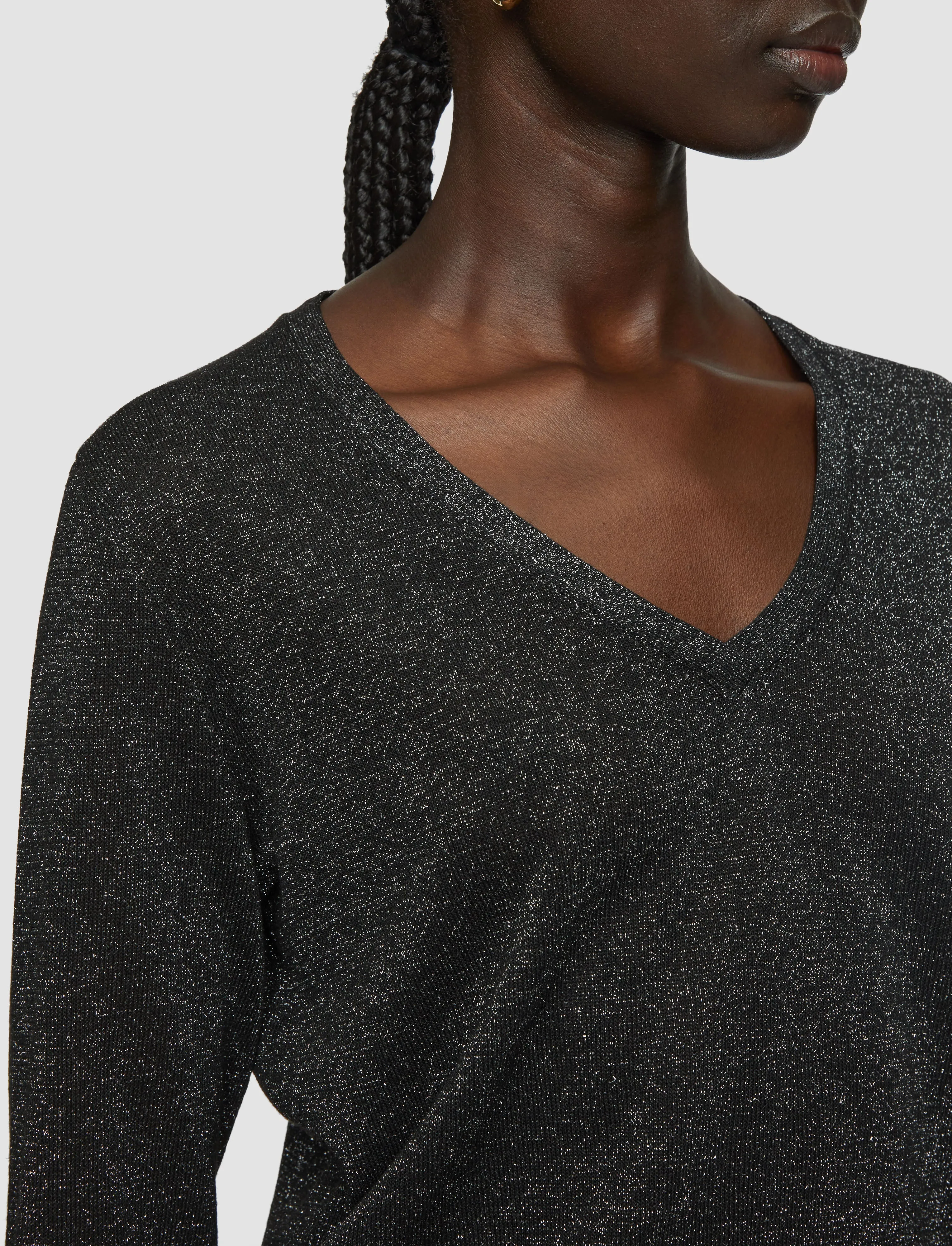 Lurex Knit V Neck Jumper sold by Joseph product image thumbnail 5