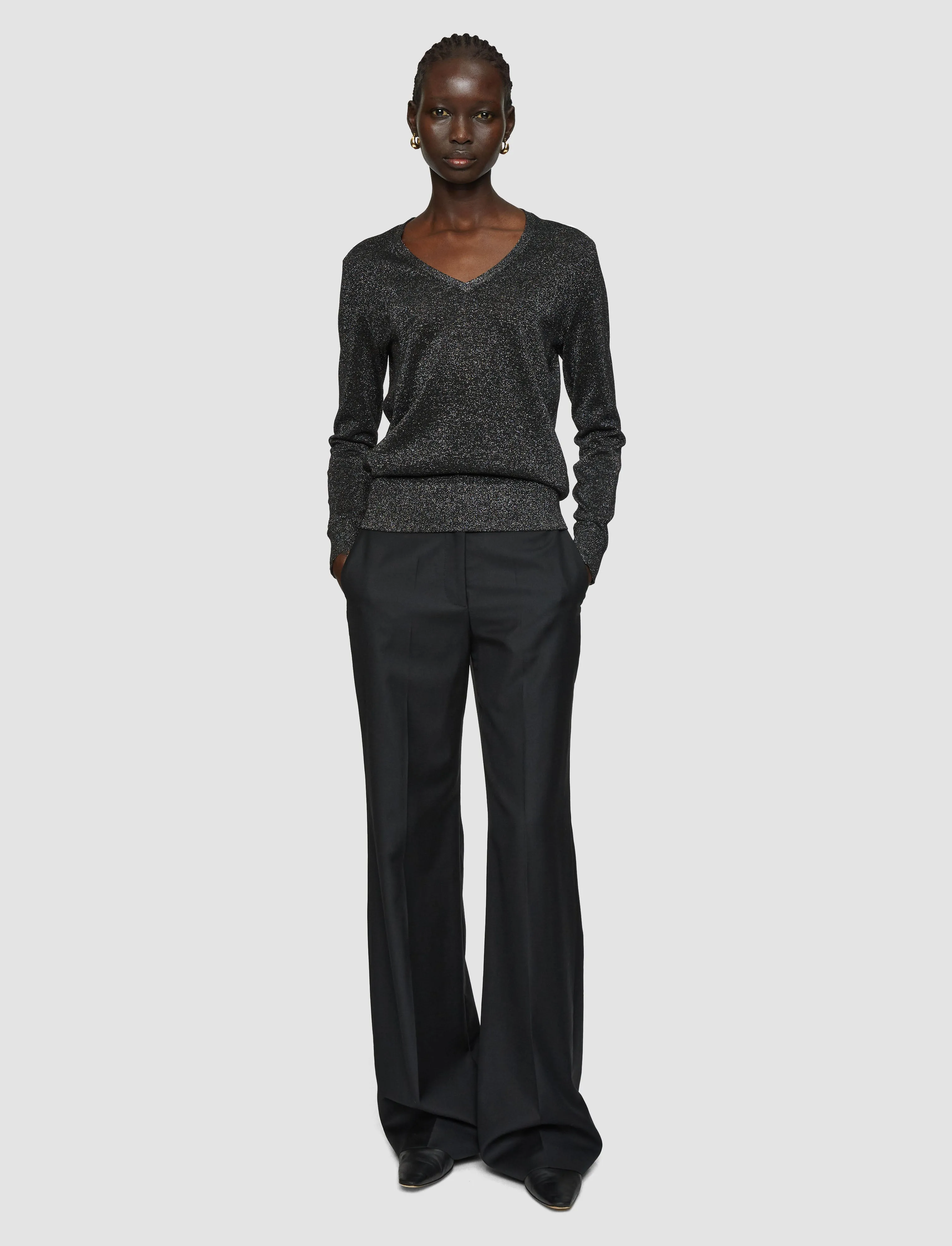 Lurex Knit V Neck Jumper sold by Joseph product image thumbnail 2
