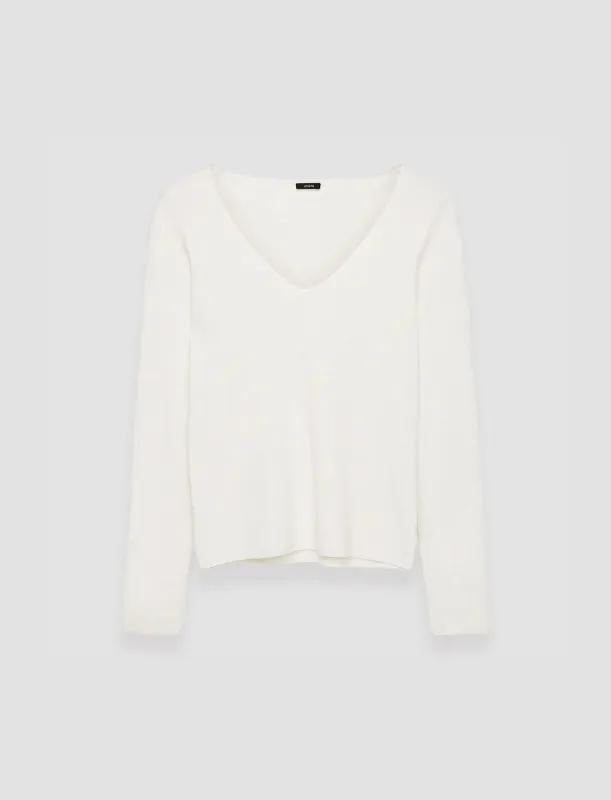 Silk Stretch V Neck Top sold by Joseph