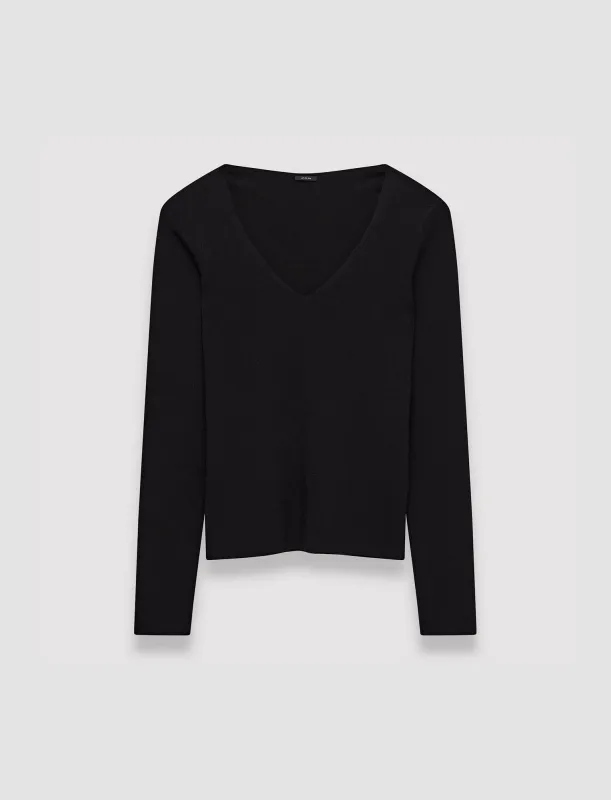 Silk Stretch V Neck Top sold by Joseph