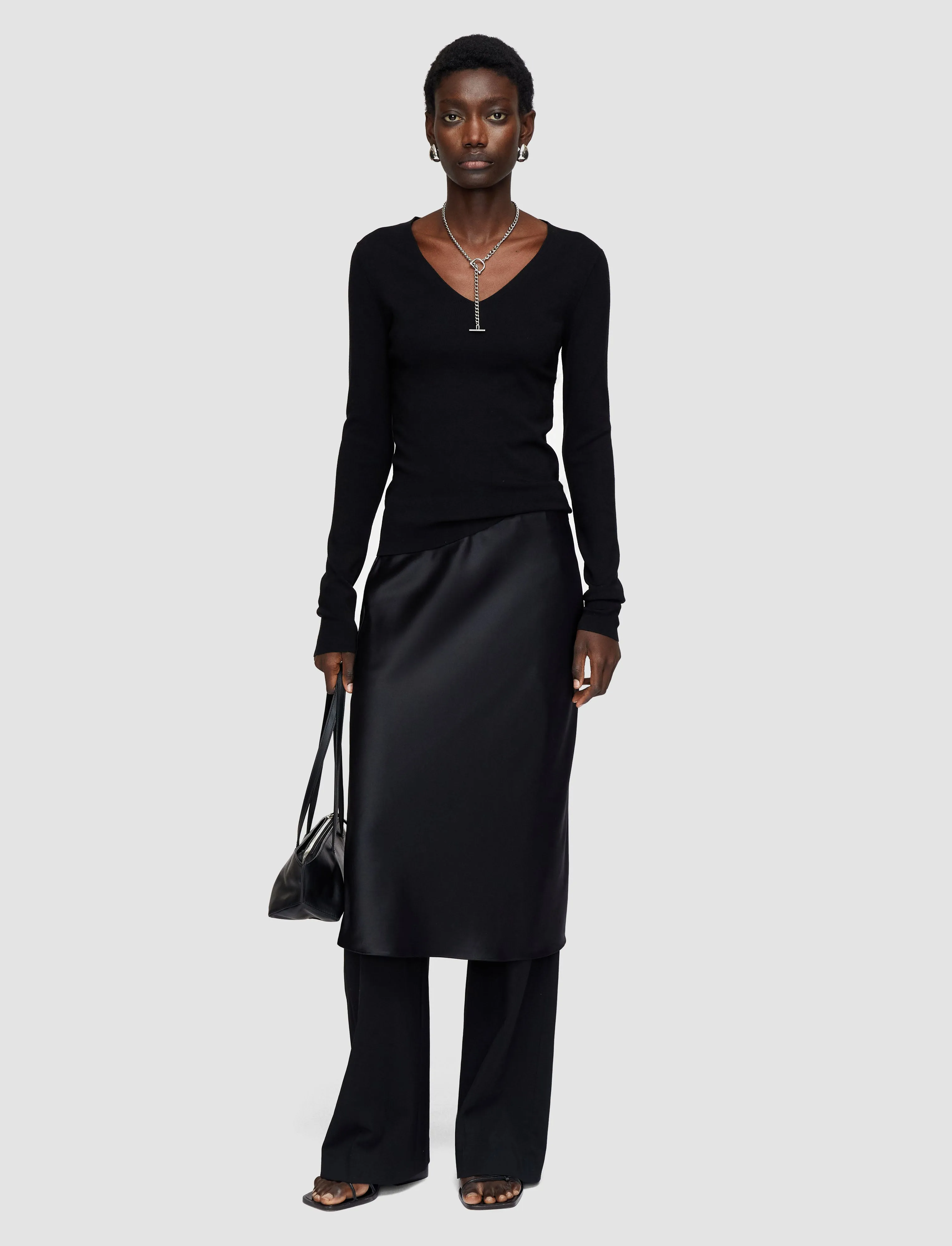 Silk Stretch V Neck Top sold by Joseph product image thumbnail 2