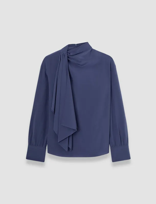 Juliana Crepe de Chine Knot Silk Blouse sold by Joseph