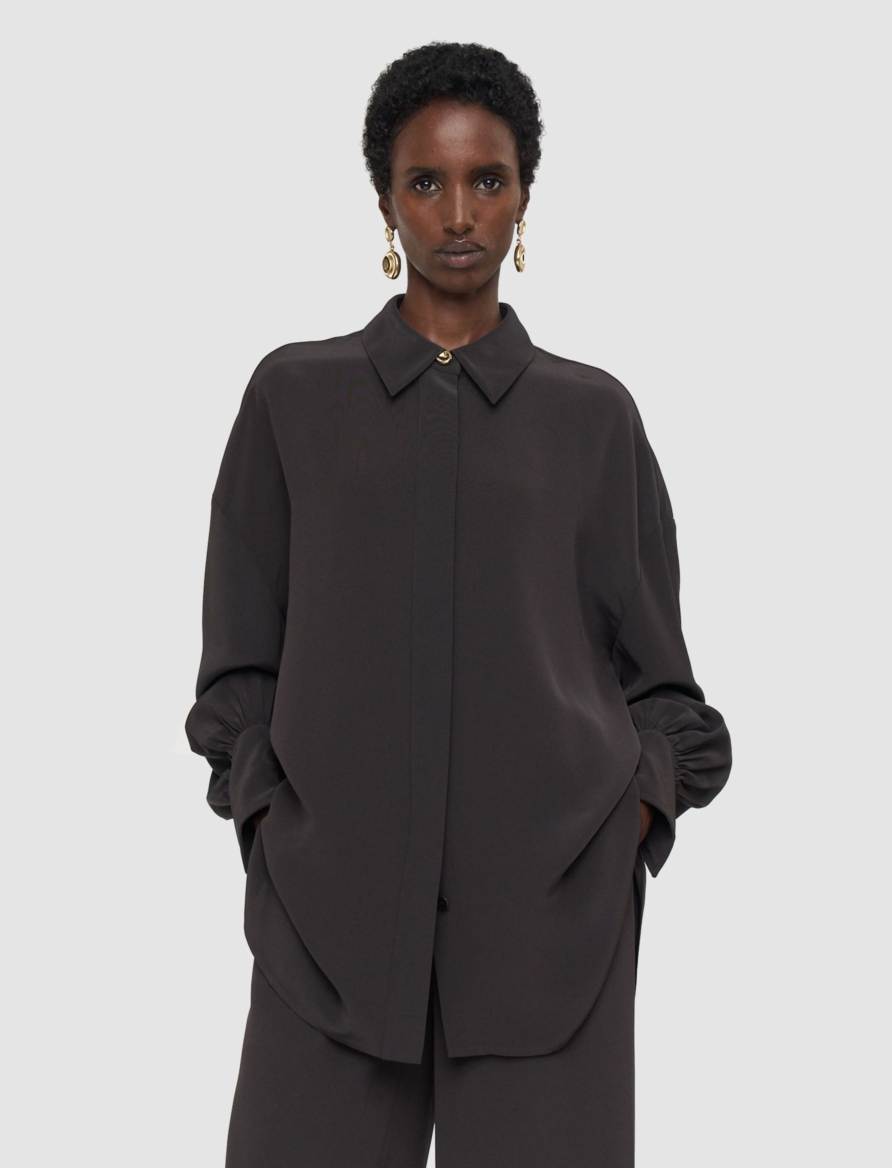 Camilia Satin Twill Blouse sold by Joseph product image thumbnail 3