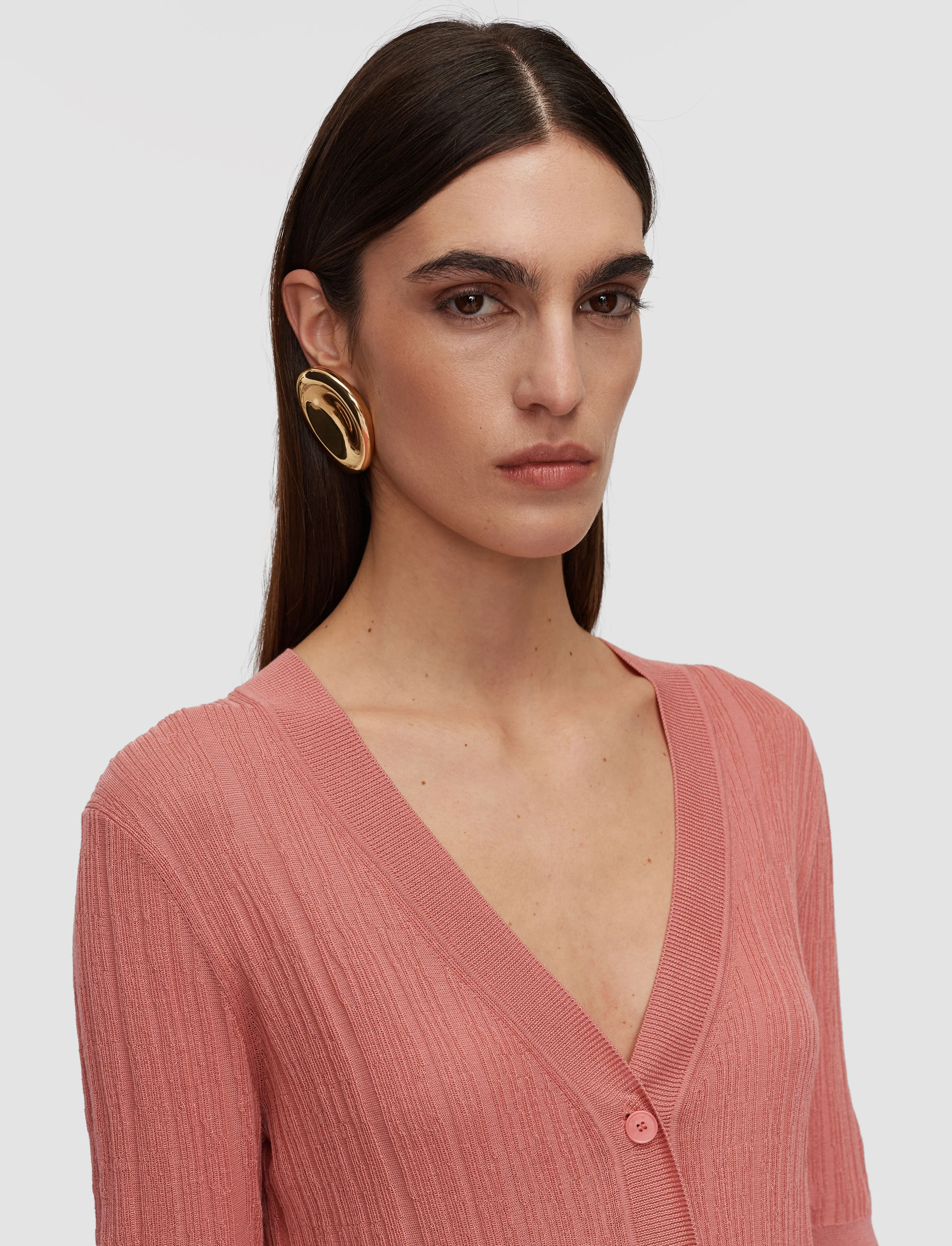 Sens Silk Cotton Rib Short Sleeve Cardigan sold by Joseph product image thumbnail 5