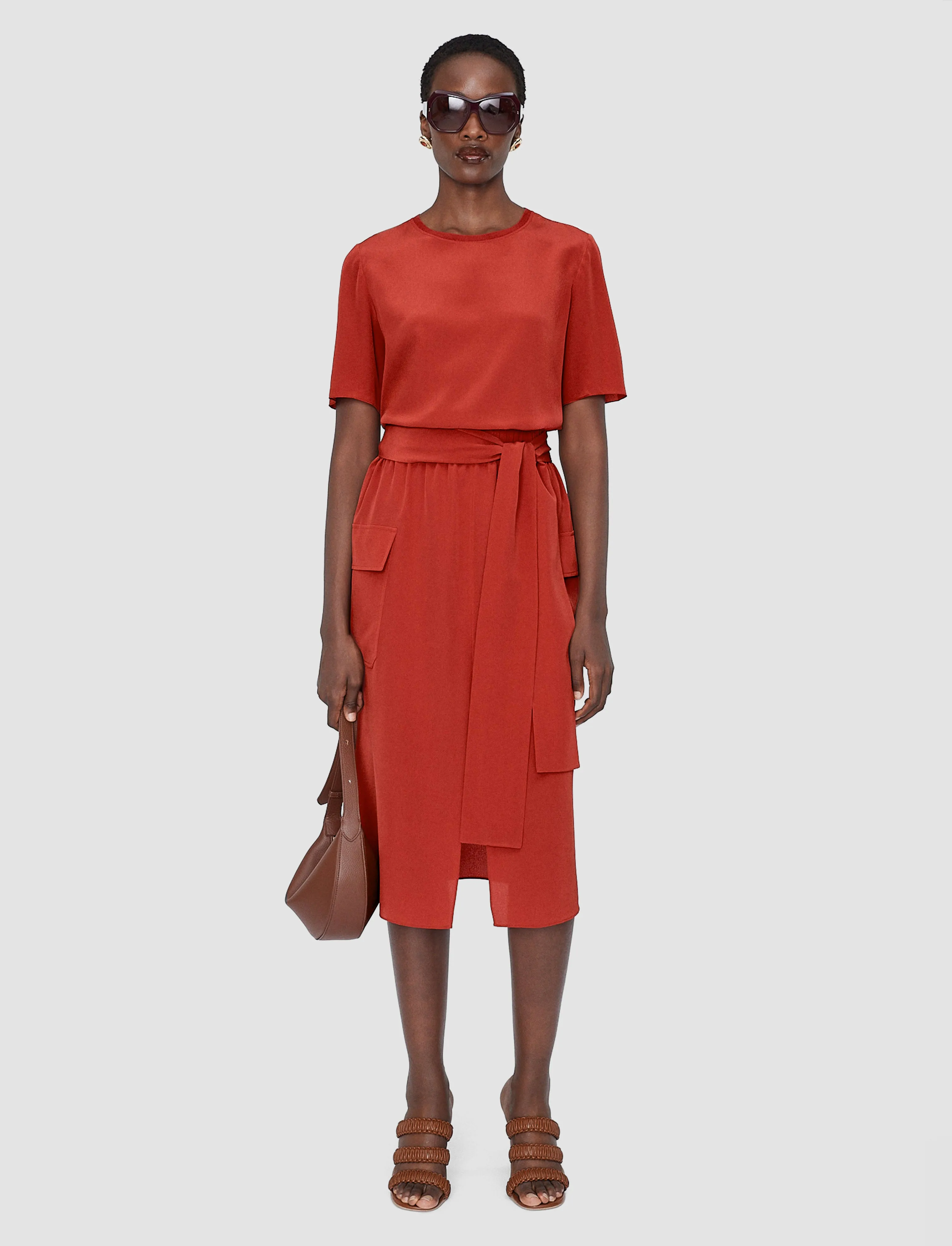 Charai Crepe de Soie Silk Skirt sold by Joseph