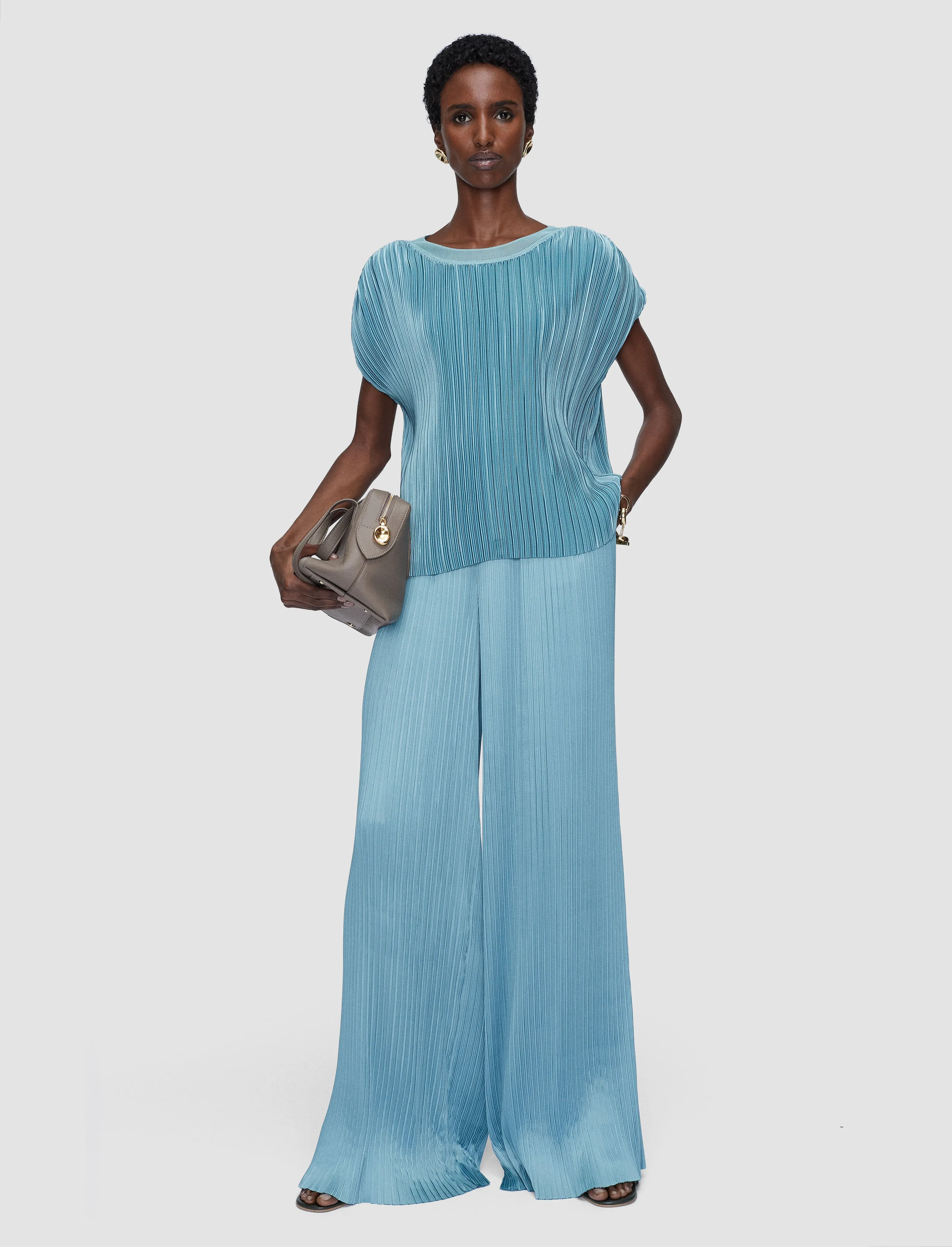 Cedre Pleated Satin Top sold by Joseph