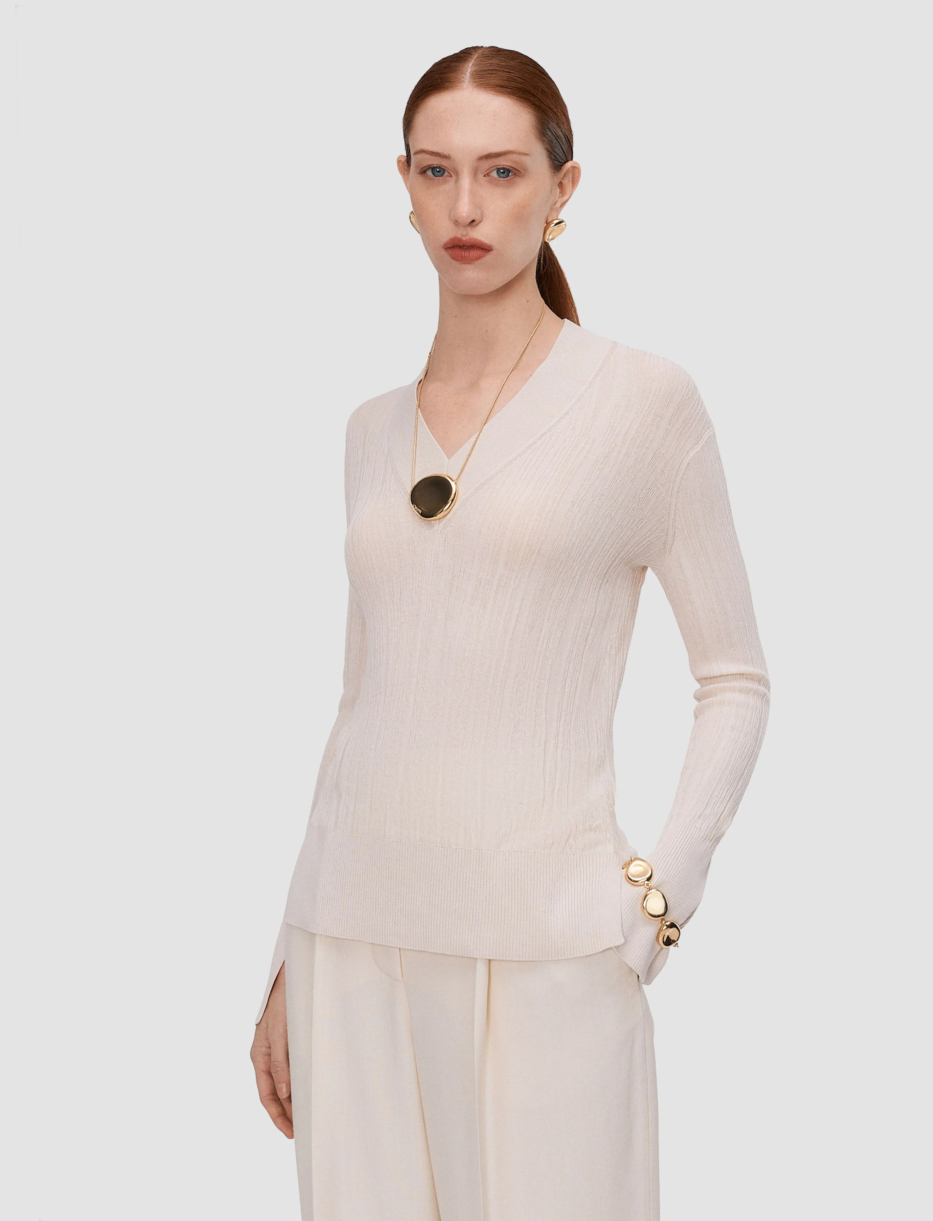 Jardin Silk Cotton Rib Jumper sold by Joseph product image thumbnail 2