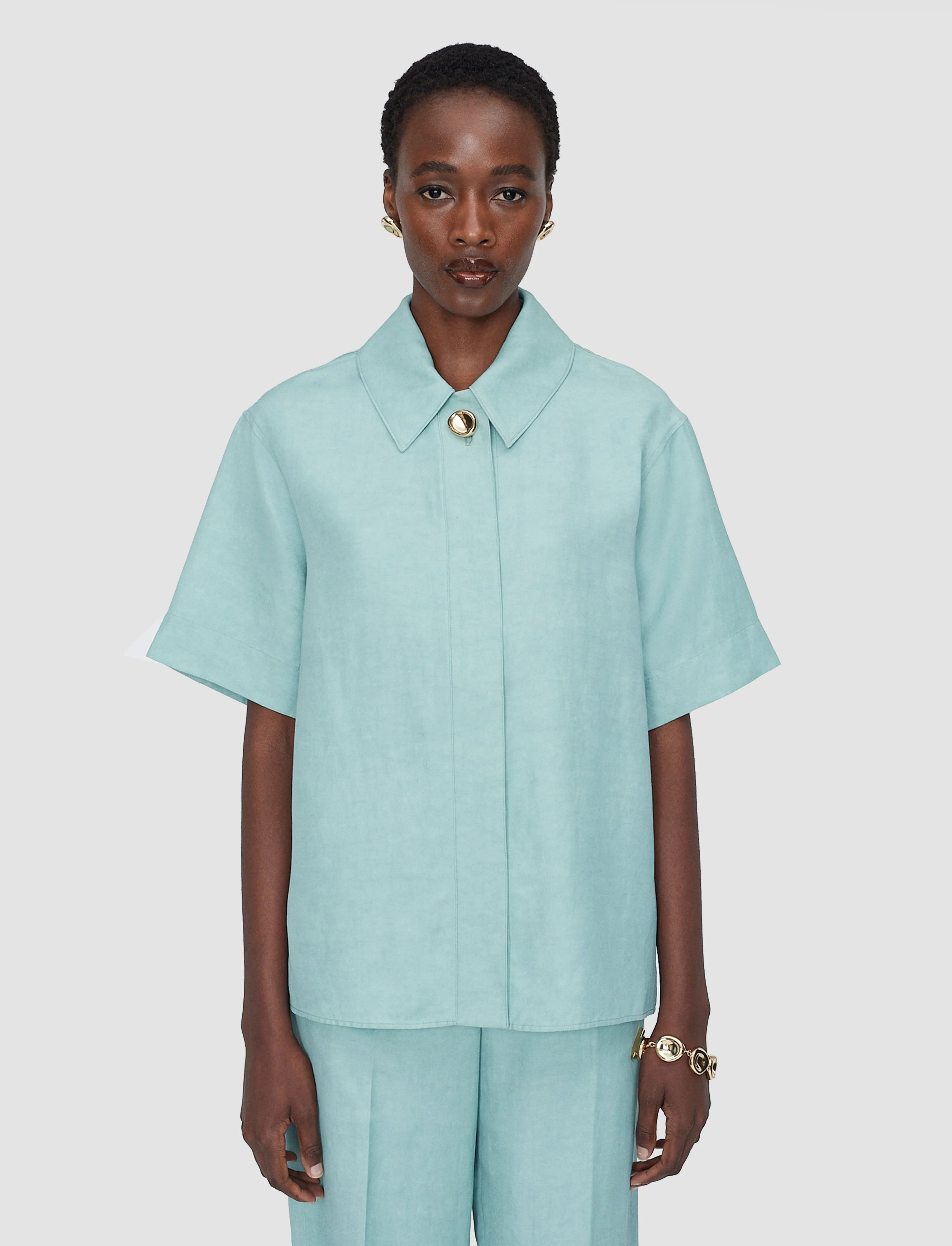 Volu Light Linen Blend Shirt sold by Joseph product image thumbnail 3