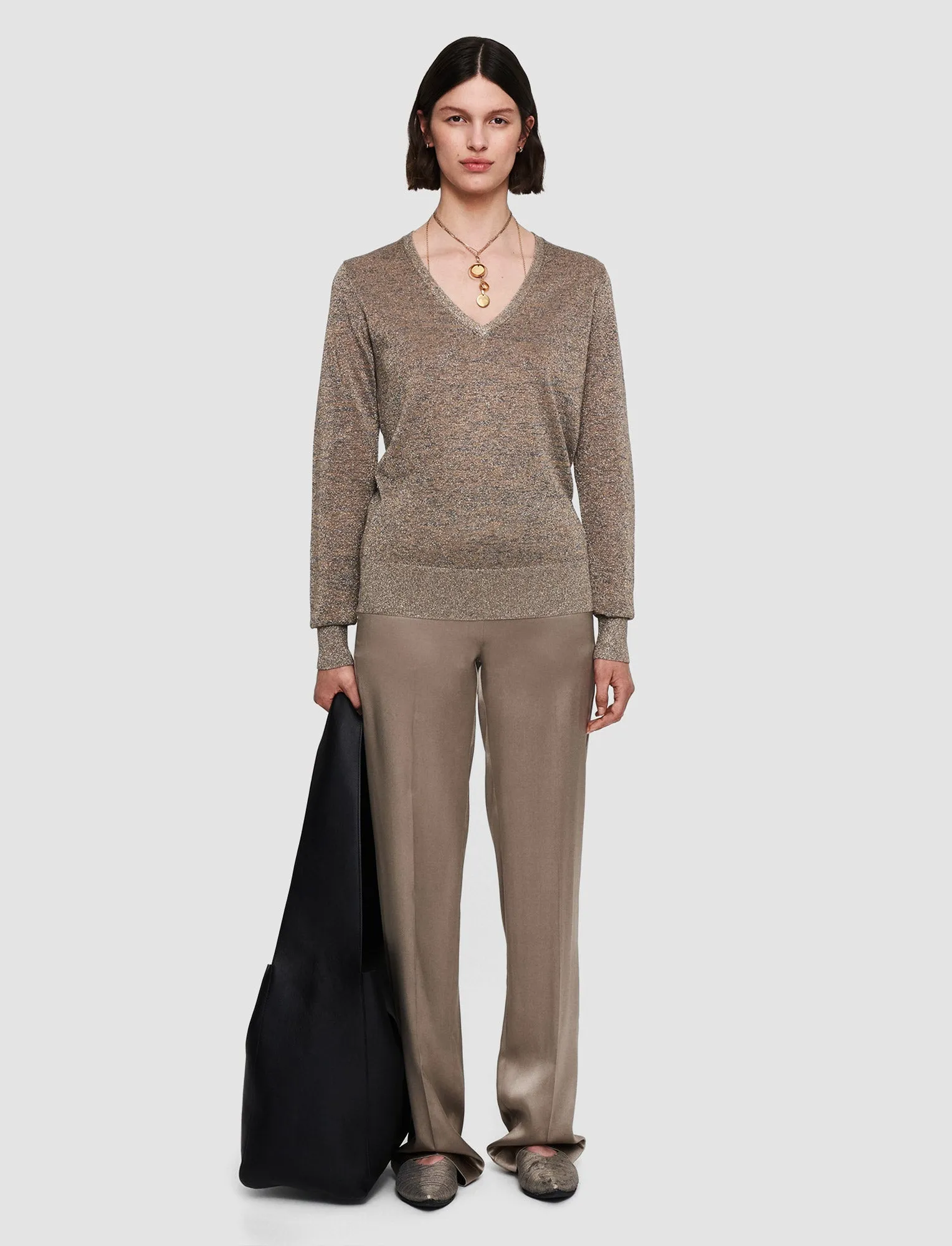 Lurex Knit V Neck Jumper sold by Joseph product image thumbnail 2