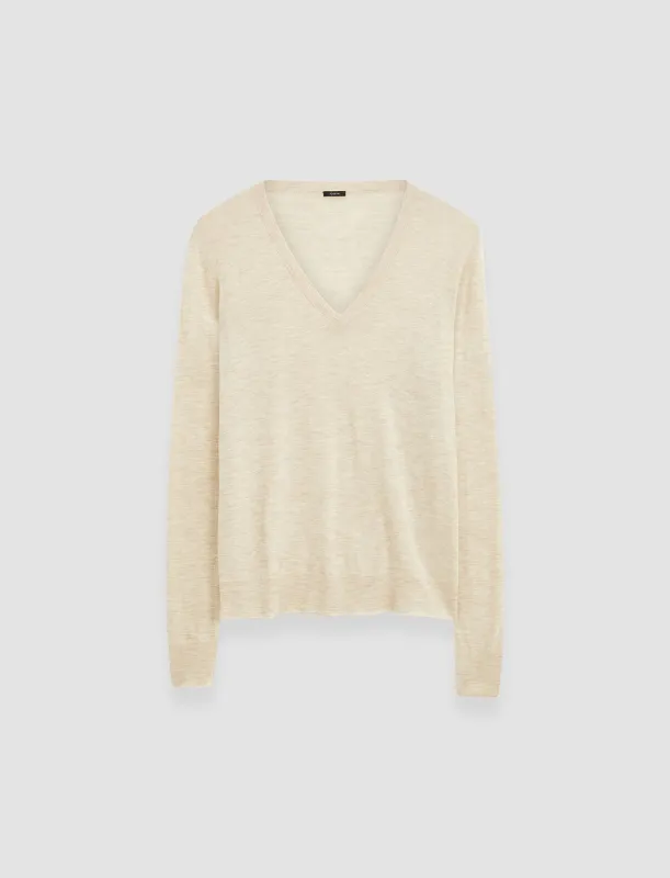 Cashair V Neck Jumper made by Joseph