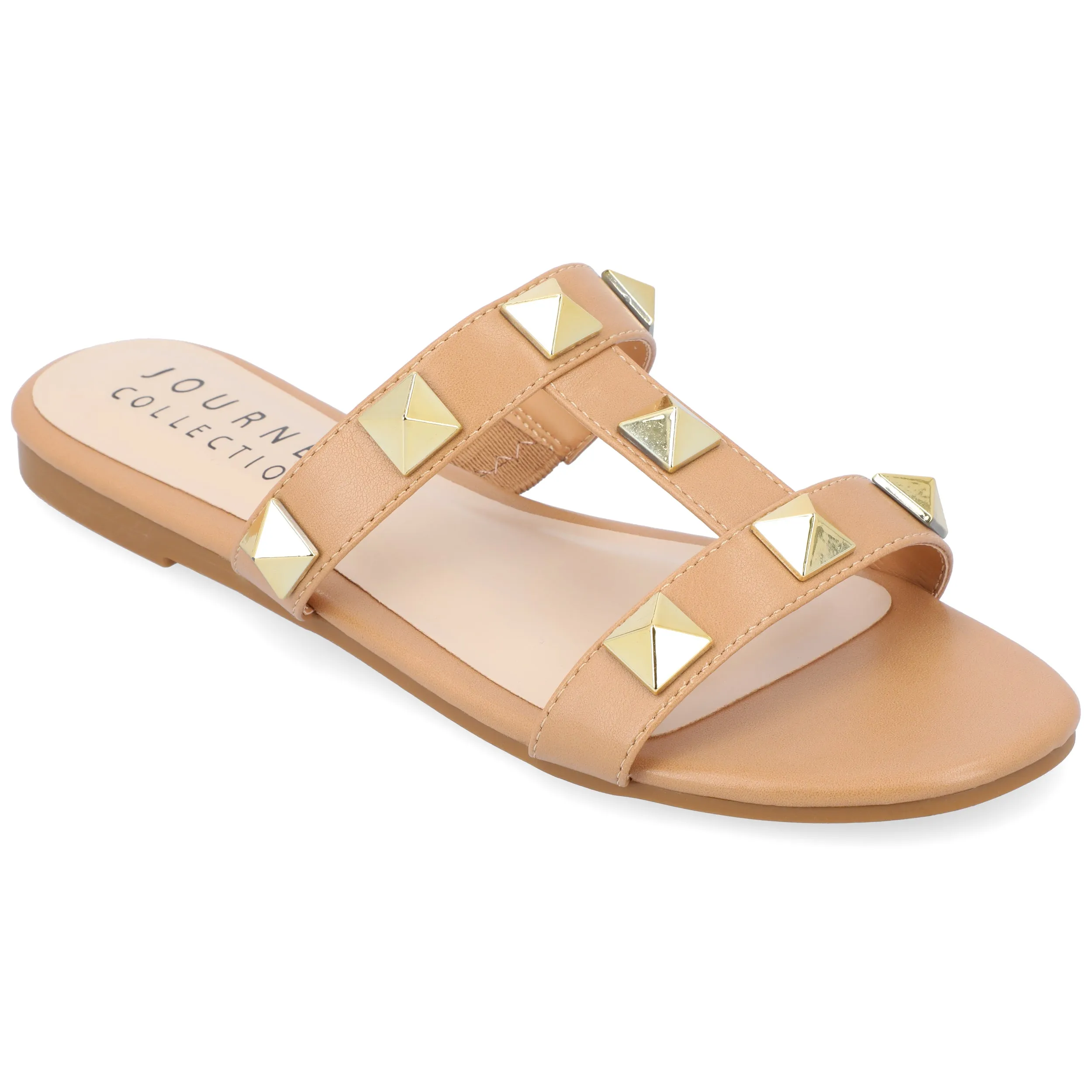 KENDALL SLIDE SANDALS IN FAUX LEATHER sold by Journee Collection product image thumbnail 4