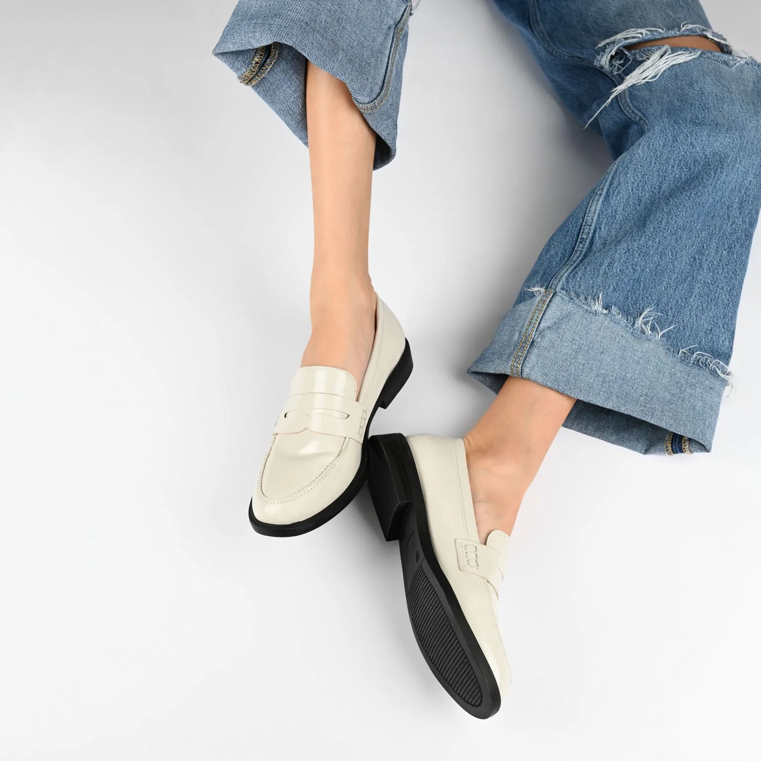 RAICHEL PENNY LOAFER FLATS IN FAUX SUEDE sold by Journee Collection product image thumbnail 2