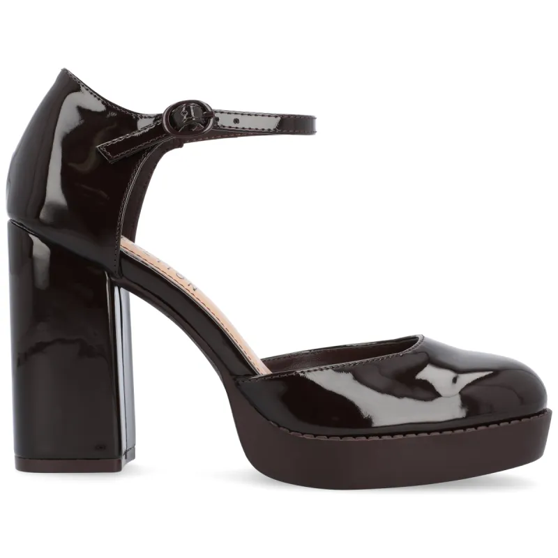 SAMARR D'ORSAY PLATFORM HEELS IN PATENT sold by Journee Collection