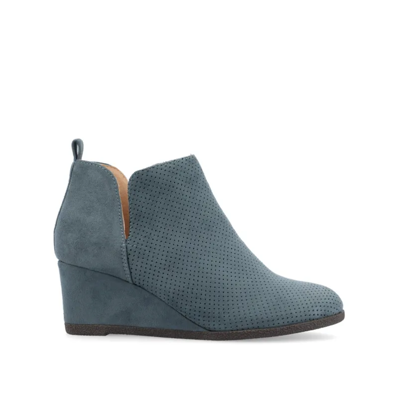 MYLEE WEDGE HEELED BOOTIES IN FAUX SUEDE sold by Journee Collection