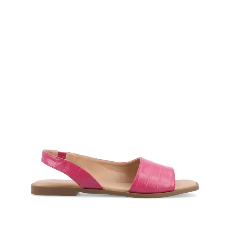 BRINSLEY CUTOUT SANDALS IN CROCO sold by Journee Collection