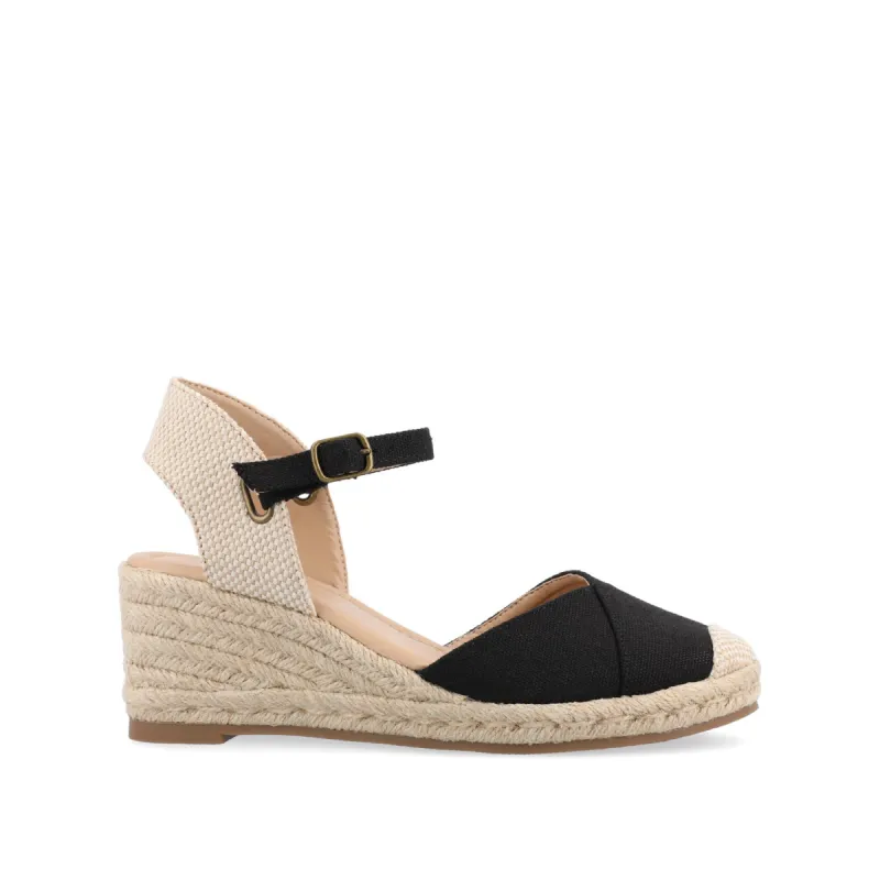 ASHLYN ESPADRILLE WEDGE SANDALS IN CANVAS sold by Journee Collection