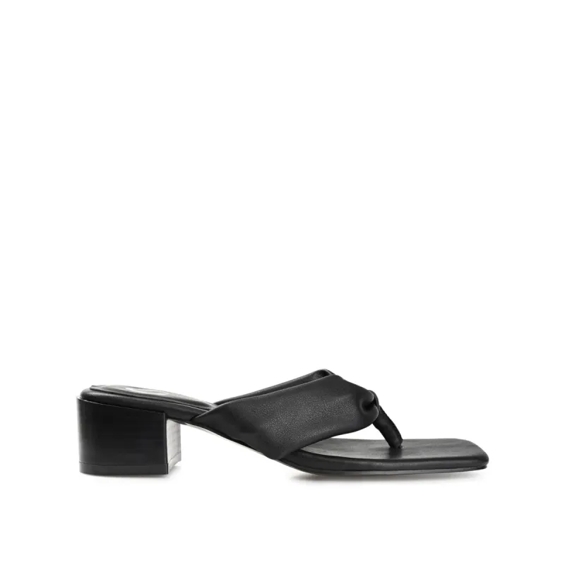 SEELAH BLOCK HEELED SANDALS IN FAUX LEATHER sold by Journee Collection