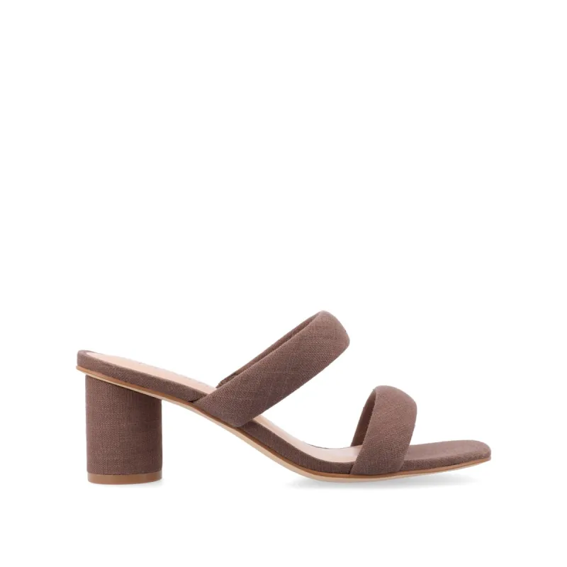 ANIKO BLOCK HEEL MULES IN FABRIC sold by Journee Collection
