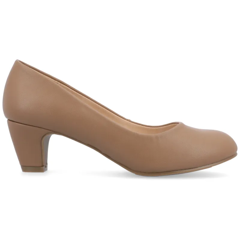 LUU VEGAN LEATHER LOW PUMP HEELS IN WIDE sold by Journee Collection
