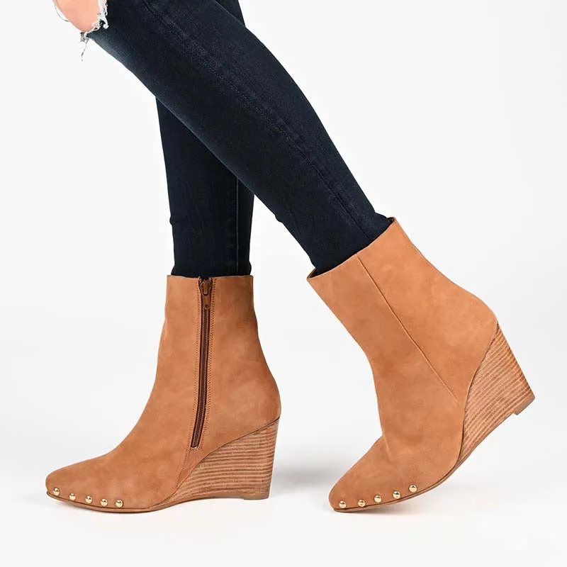 REEYA WEDGE HEELED BOOTIES IN SUEDE sold by Journee Collection product image thumbnail 2