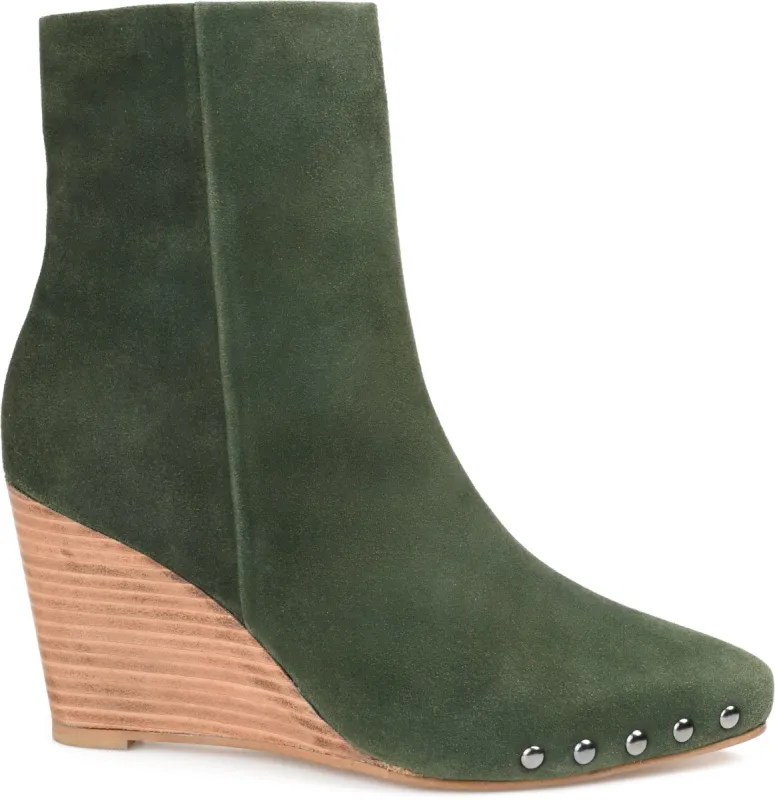 REEYA WEDGE HEELED BOOTIES IN SUEDE sold by Journee Collection