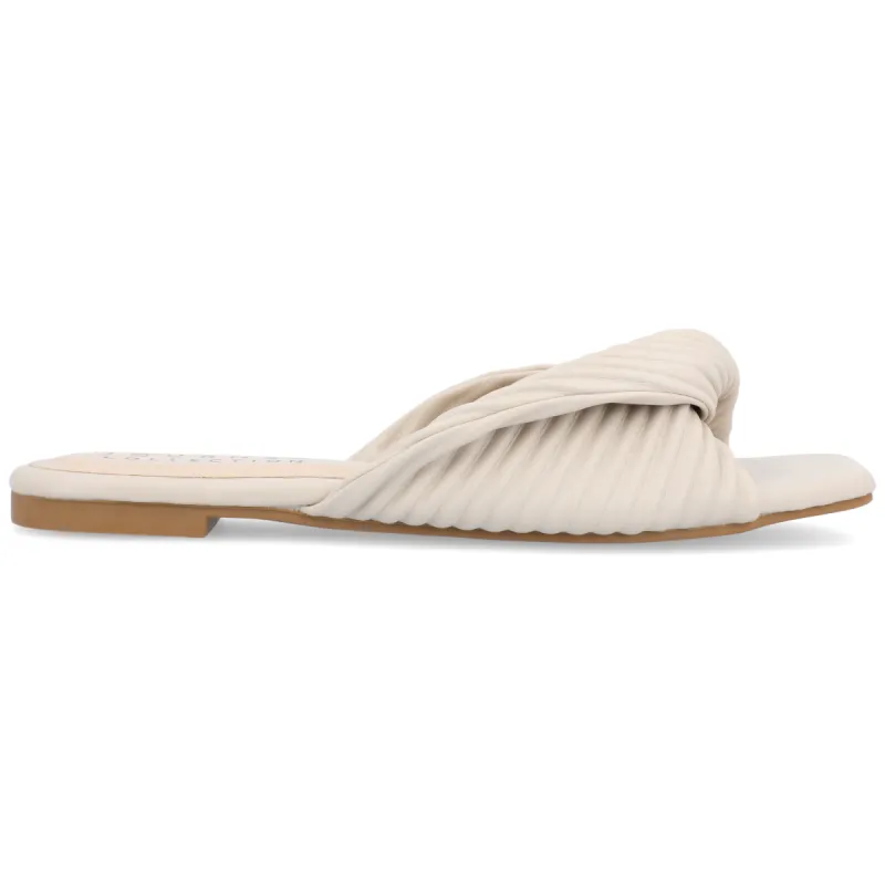 EMALYNN SLIDE SANDALS IN VEGAN LEATHER sold by Journee Collection