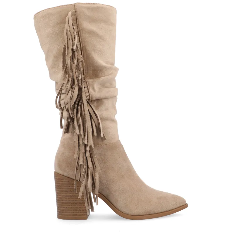 HARTLY FRINGED BOOT IN FAUX SUEDE sold by Journee Collection