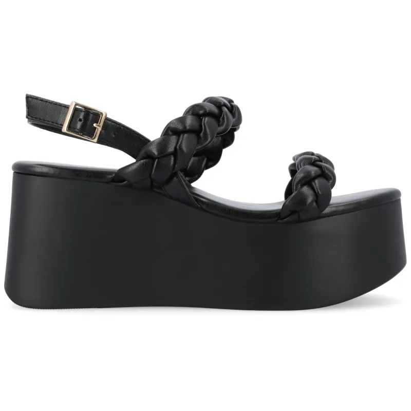 ZANNAH PLATFORM SANDALS IN FAUX LEATHER sold by Journee Collection