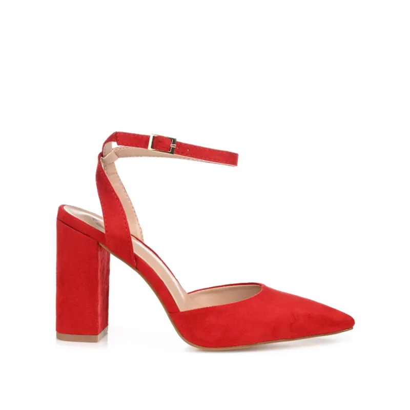 TYYRA BLOCK HEELS IN FAUX SUEDE sold by Journee Collection