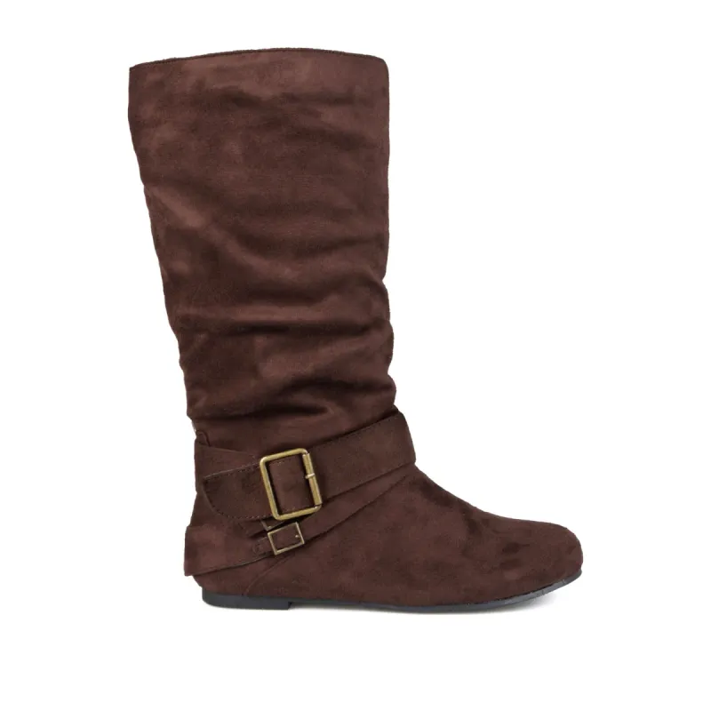 SHELLEY B KNEE HIGH BOOTS IN FAUX SUEDE sold by Journee Collection