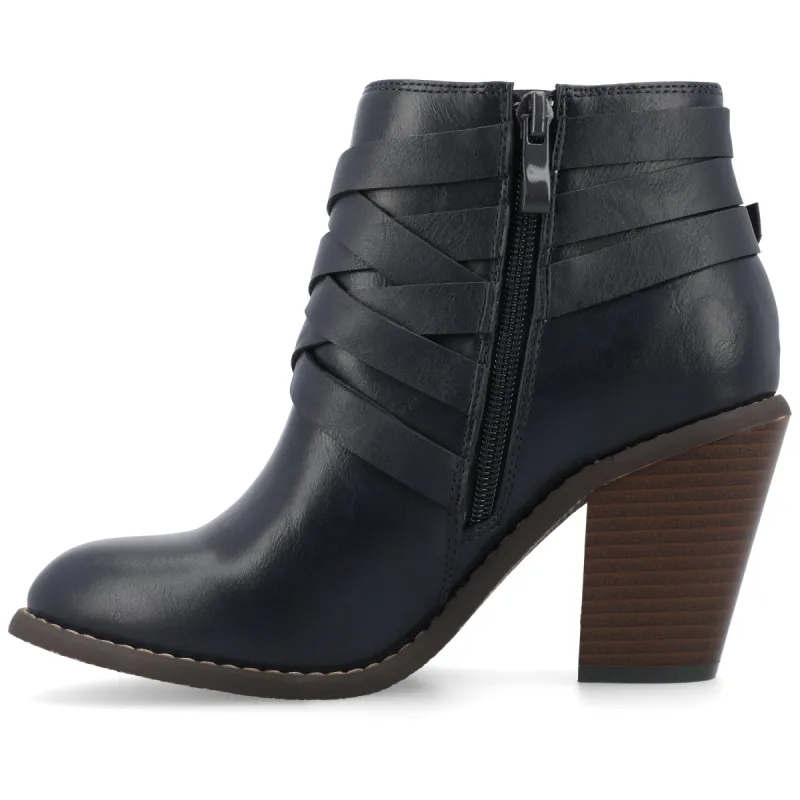 STRAP HEELED BOOTIES IN FAUX LEATHER sold by Journee Collection