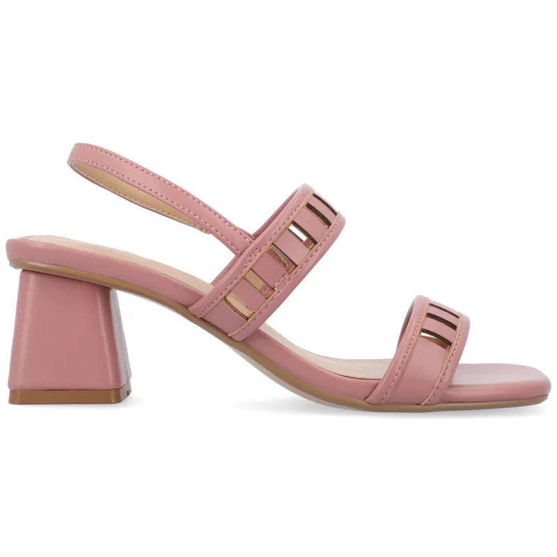 ISMAY STRAPPY BLOCK HEELS IN FAUX SUEDE sold by Journee Collection
