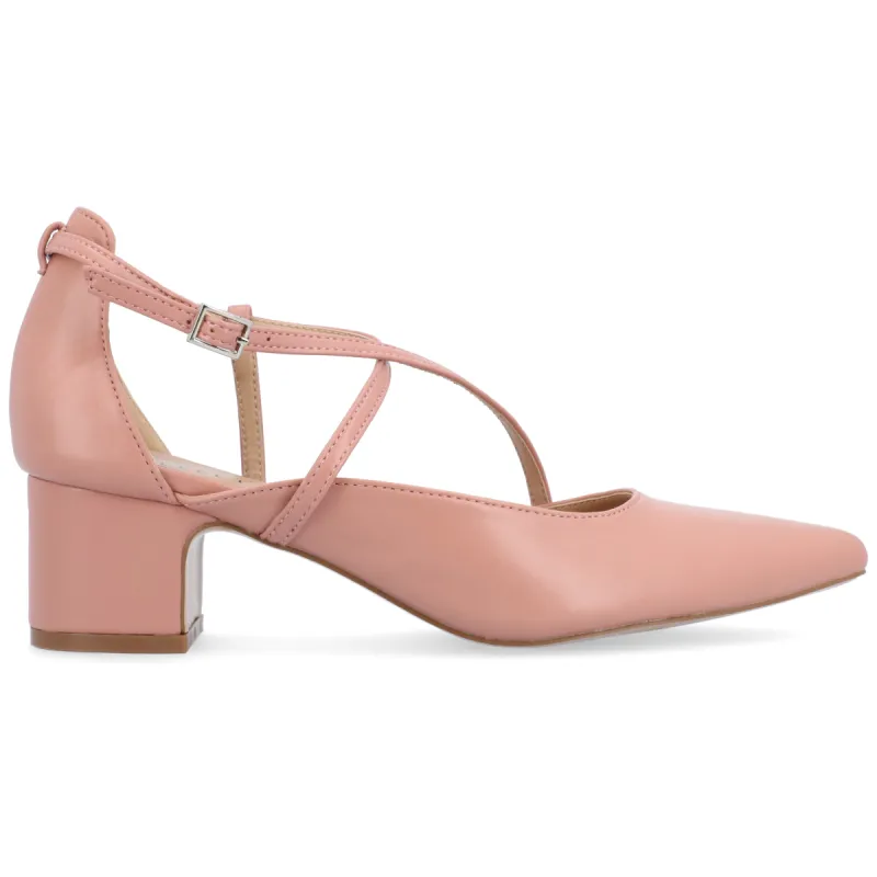 GALVINN LOW BLOCK HEELS IN VEGAN LEATHER sold by Journee Collection