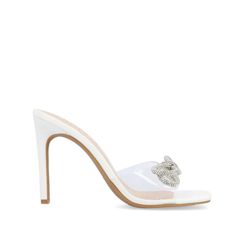 FENELLA MULE STILETTO HEELS IN CLEAR PVC sold by Journee Collection