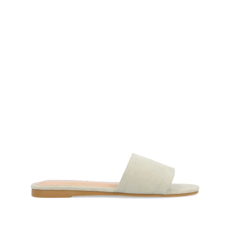 KOLINNA FAUX SUEDE SLIDE SANDALS WIDE sold by Journee Collection