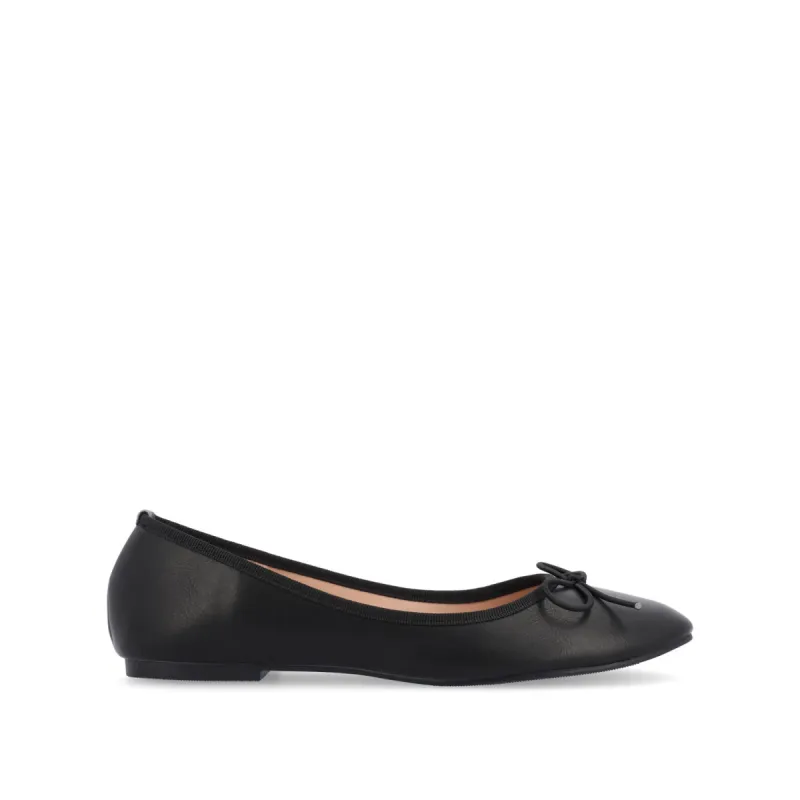 VIKA FAUX LEATHER BALLET FLATS IN WIDE sold by Journee Collection