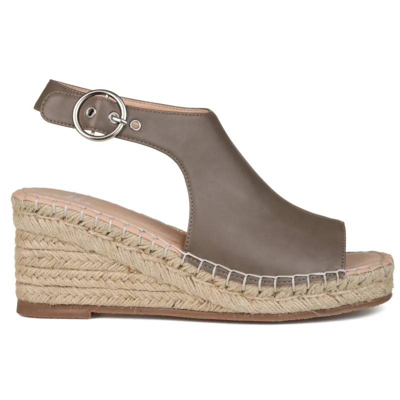 CREW ESPADRILLE WEDGE HEEL SANDALS IN WIDE sold by Journee Collection