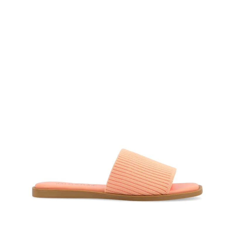 PRISILLA SLIDE SANDALS IN KNIT FABRIC sold by Journee Collection