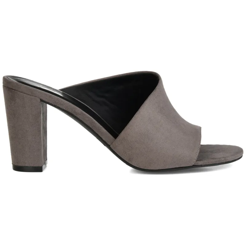 ALLEA BLOCK HEELED MULES IN WIDE sold by Journee Collection