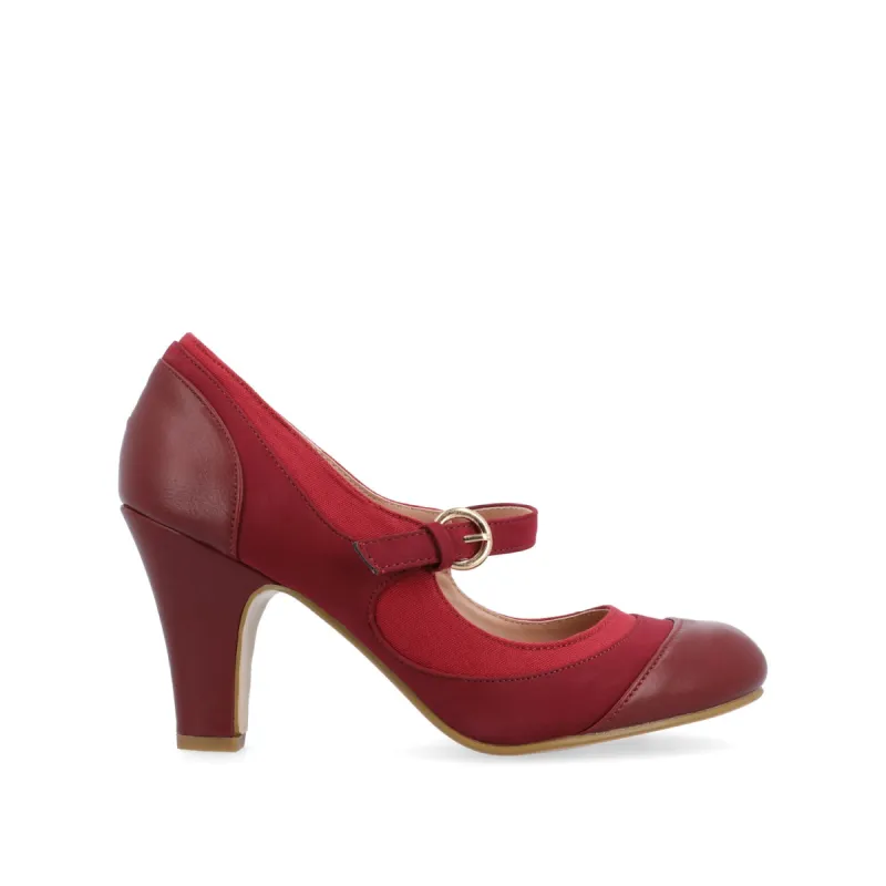 SIRI MARY JANE PUMP HEELS IN FAUX & TWEED made by Journee Collection