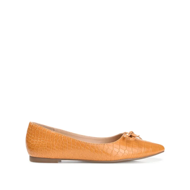 DEVALYN BALLET FLATS IN CROCO sold by Journee Collection