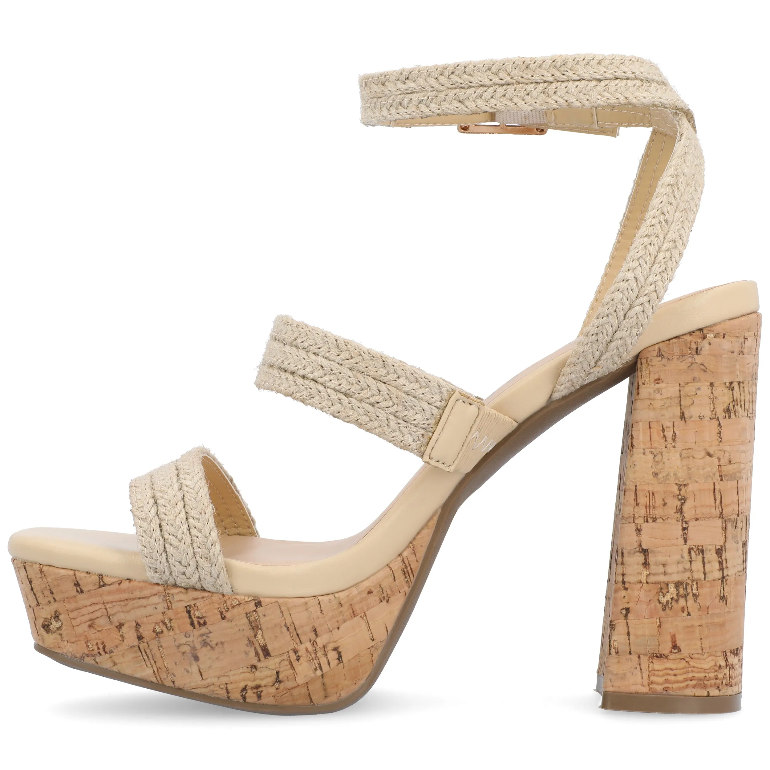 SIENNE HEELED SANDALS IN ROPE sold by Journee Collection product image thumbnail 5