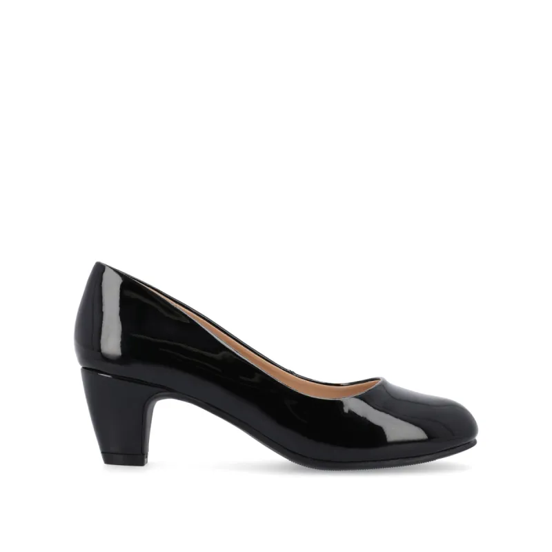LUU PATENT LOW PUMP HEELS IN WIDE sold by Journee Collection