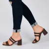 NATIA MULE BLOCK HEELS IN FAUX LEATHER sold by Journee Collection