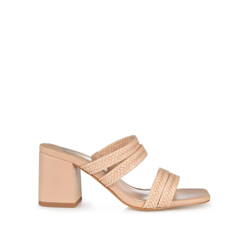 NATIA MULE BLOCK HEELS IN FAUX LEATHER sold by Journee Collection