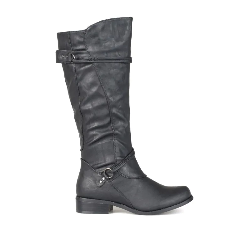 HARLEY RIDING BOOTS IN X-WIDE CALF sold by Journee Collection