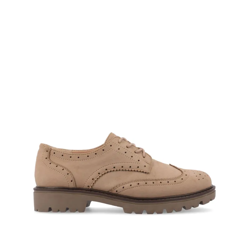 CLAUDIYA OXFORD LOAFER FLAT IN FAUX SUEDE sold by Journee Collection